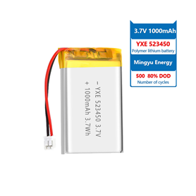 3.7 V Li-ion Battery 523450-1000mah